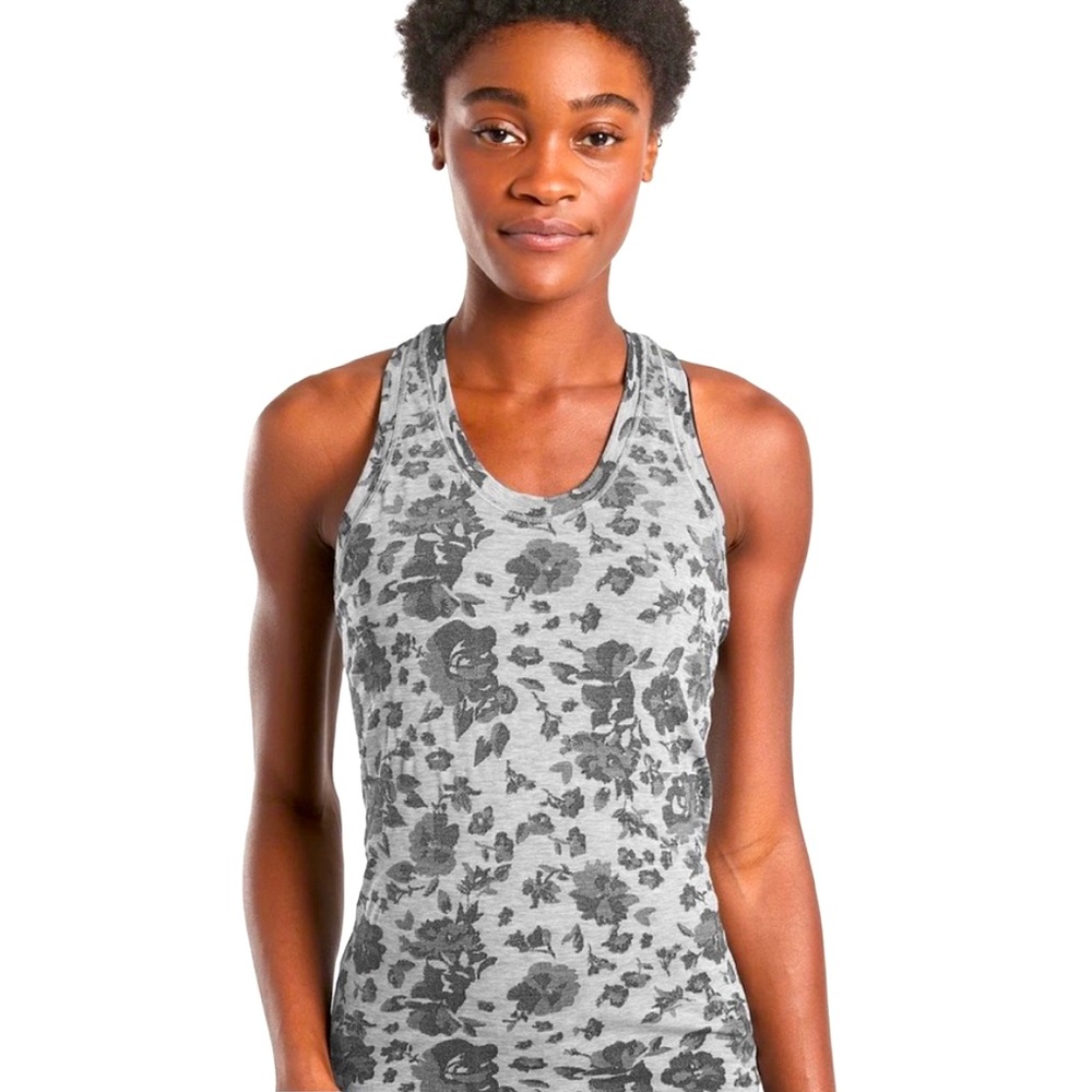 Athleta Momentum Seamless Tank - Gray Floral Camo - Medium